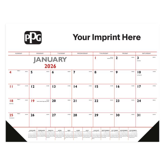 Red Desk Pad Calendar-PPG