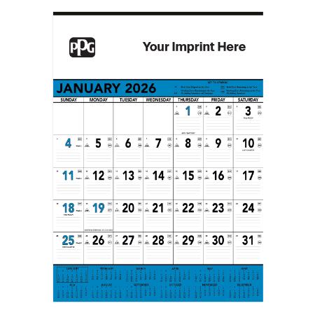 Blue Contractor Memo Calendar-PPG product image